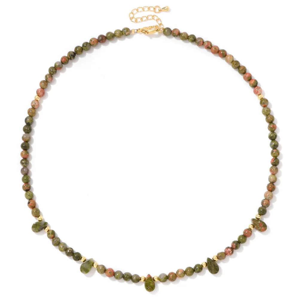 Harmony Stone Necklace – Green Aventurine & Amethyst Gemstone Choker