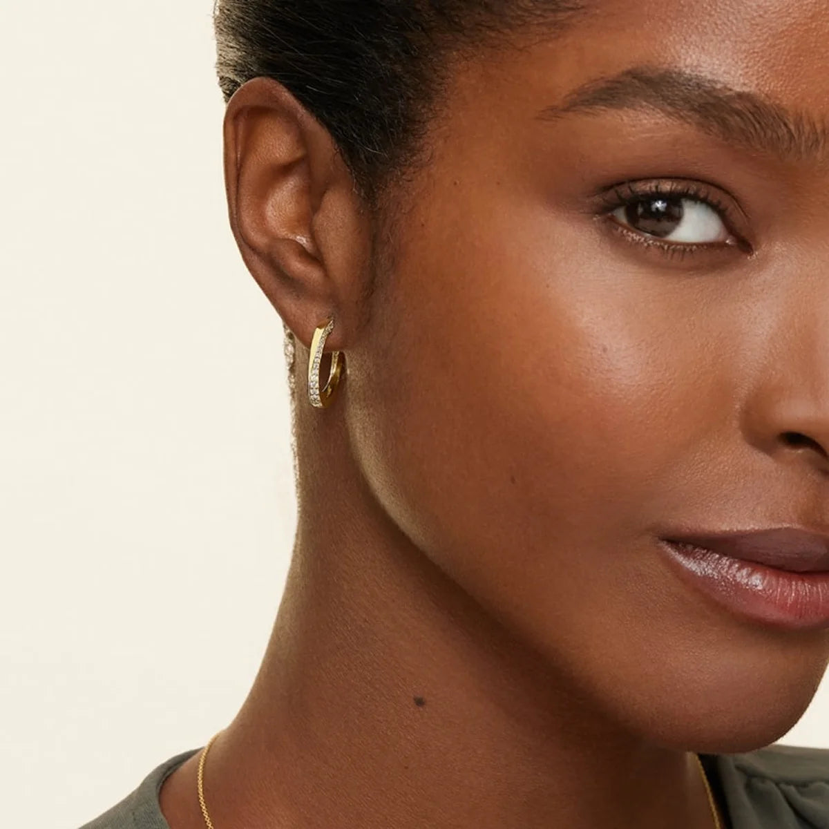 Classic Diamond Hoop Earrings – 9K/14K/18K Yellow Gold with IGI Certified Lab Grown Diamonds