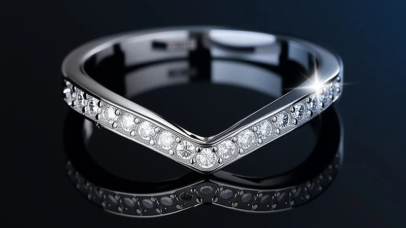 Aiternity Brilliance – Moissanite Wedding Band in 925 Sterling Silver