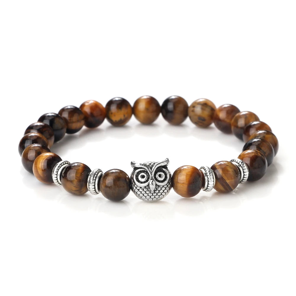Mystic Owl – Natural Stone Beaded Bracelet