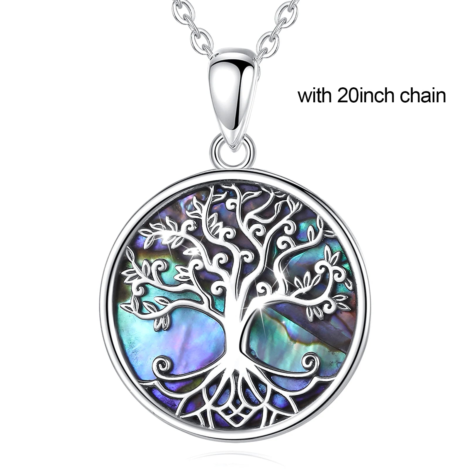 Tree of Life Pendant Necklace – Abalone Shell & Sterling Silver