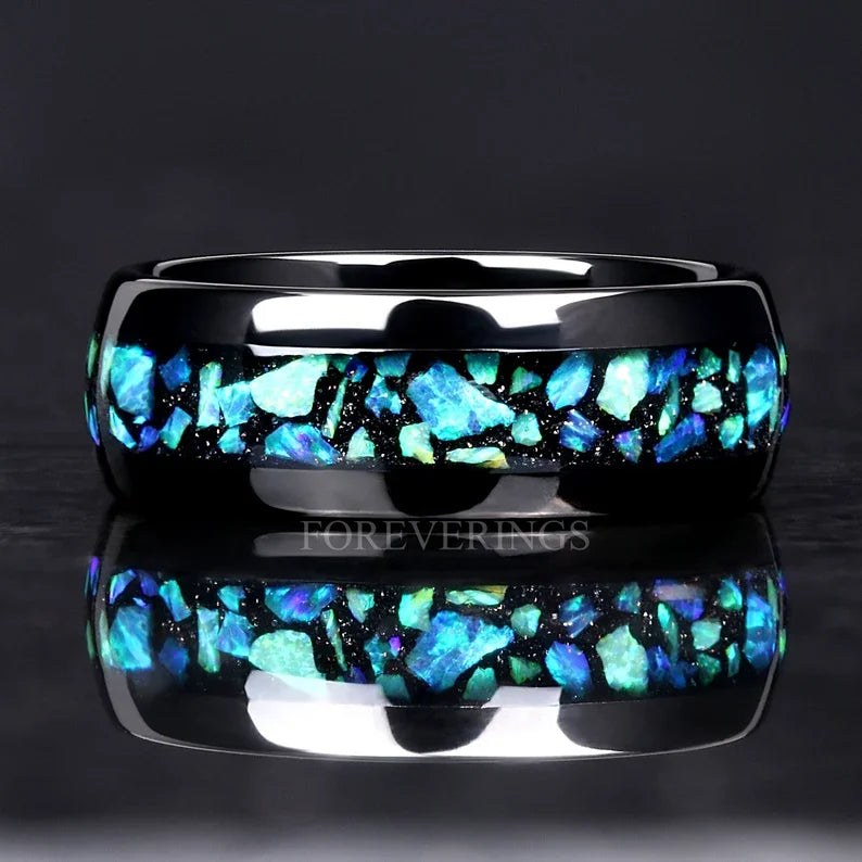 Rings Orion Nebula Forge #1 – Starry Tungsten Unisex Wedding Band