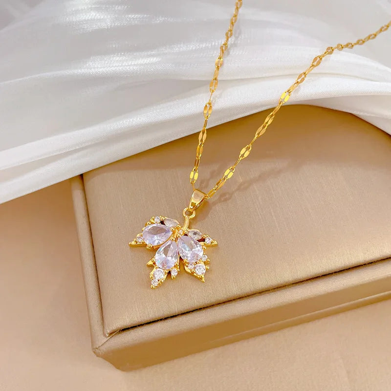 Golden Maple Luxe – Micro-Inlaid Necklace