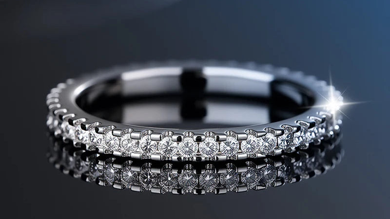 Aiternity Brilliance – Moissanite Wedding Band in 925 Sterling Silver