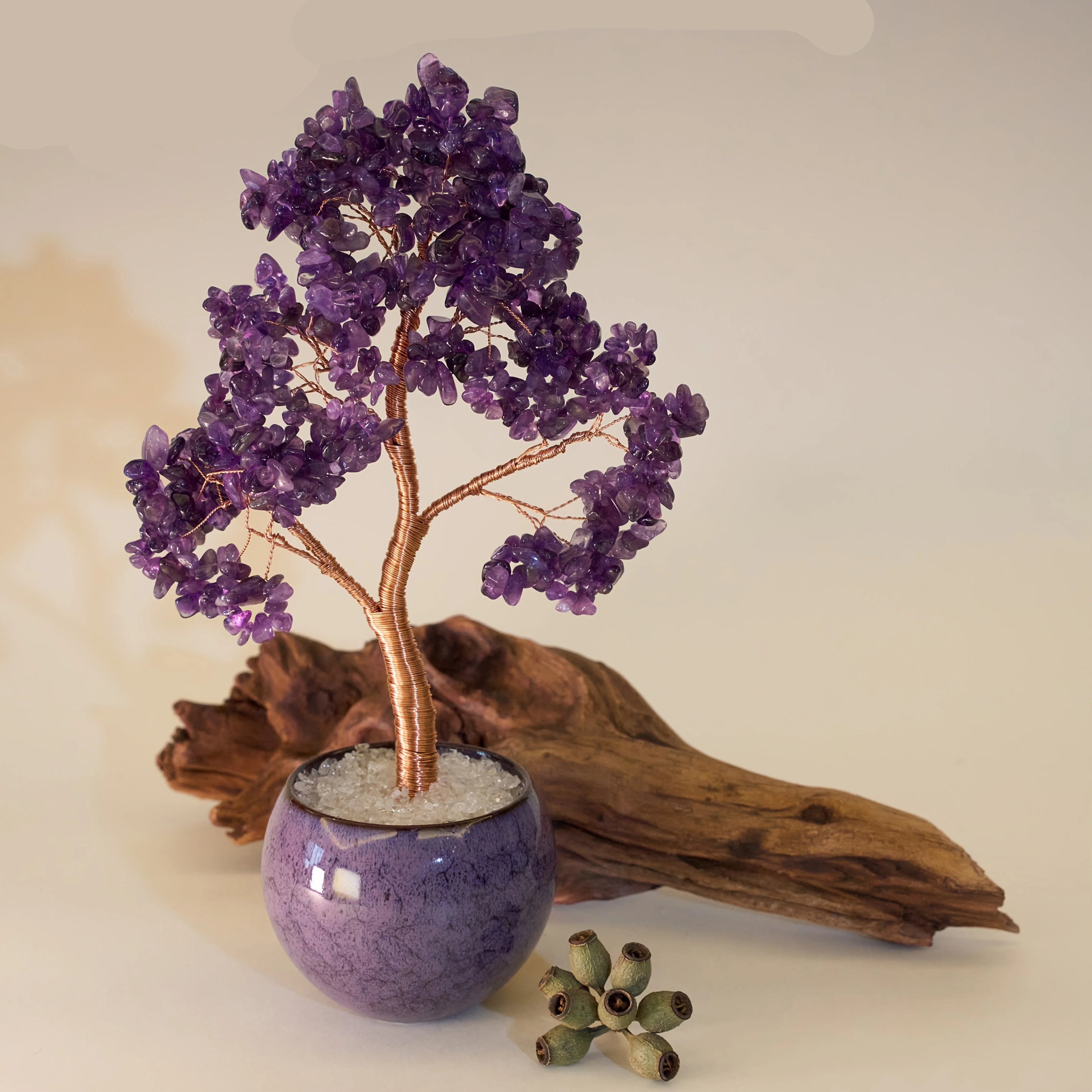 Amethyst Blossom – Crystal Tree of Life in Ceramic Pot