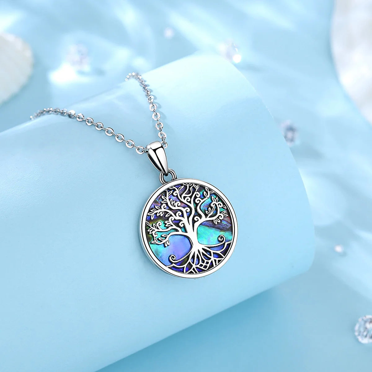 Tree of Life Pendant Necklace – Abalone Shell & Sterling Silver