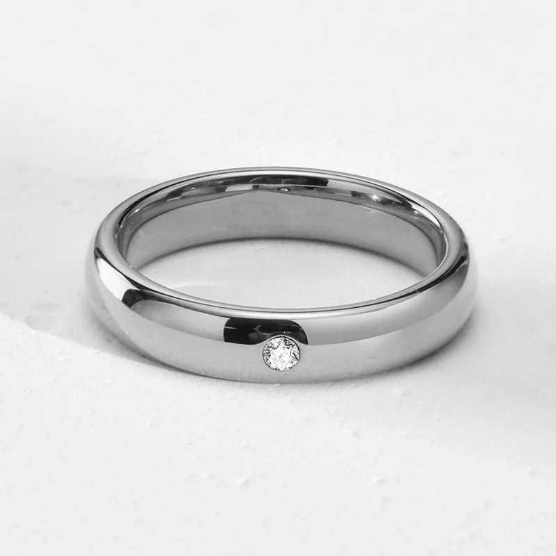 Stainless Steel Rings – Lover Ring with Cubic Zirconia