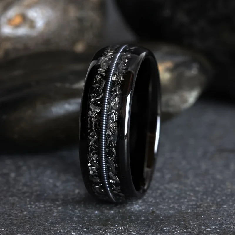 Rings Orion Nebula Forge #2 – Starry Tungsten Unisex Wedding Band