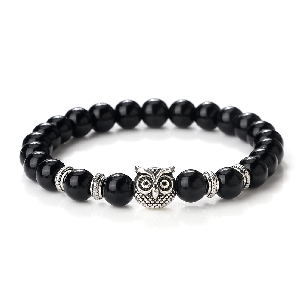 Mystic Owl – Natural Stone Beaded Bracelet