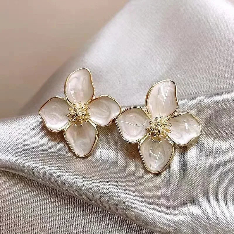 Botanical Bloom Stud Earrings – Stainless Steel Floral Design
