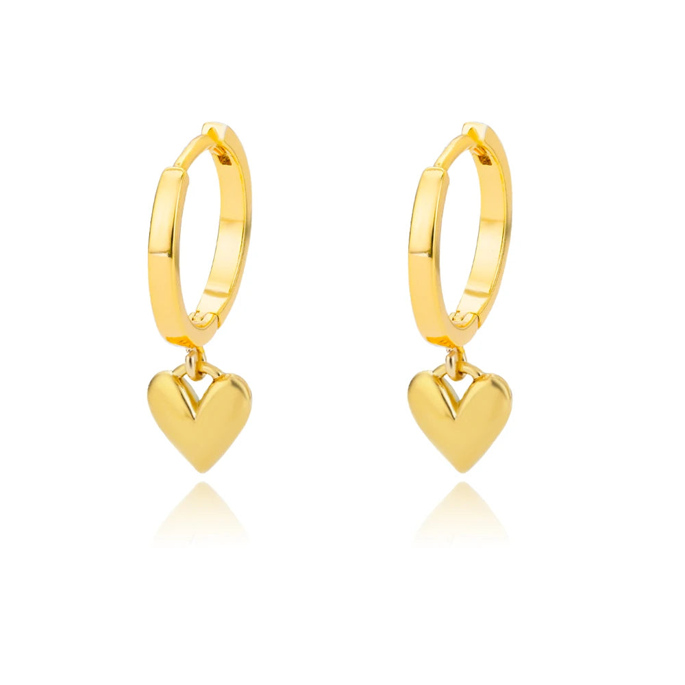 Golden Heart Drop Earrings – Vintage Love Knot Design