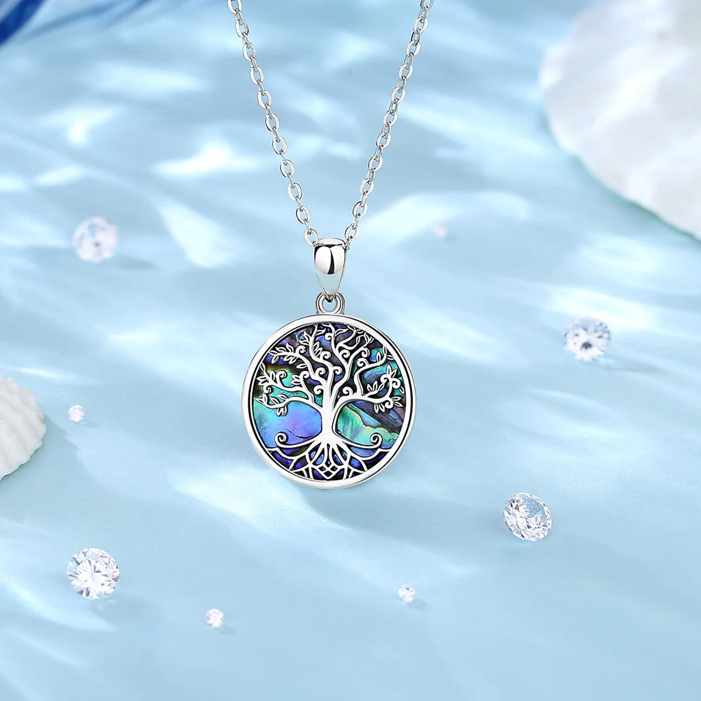 Tree of Life Pendant Necklace – Abalone Shell & Sterling Silver