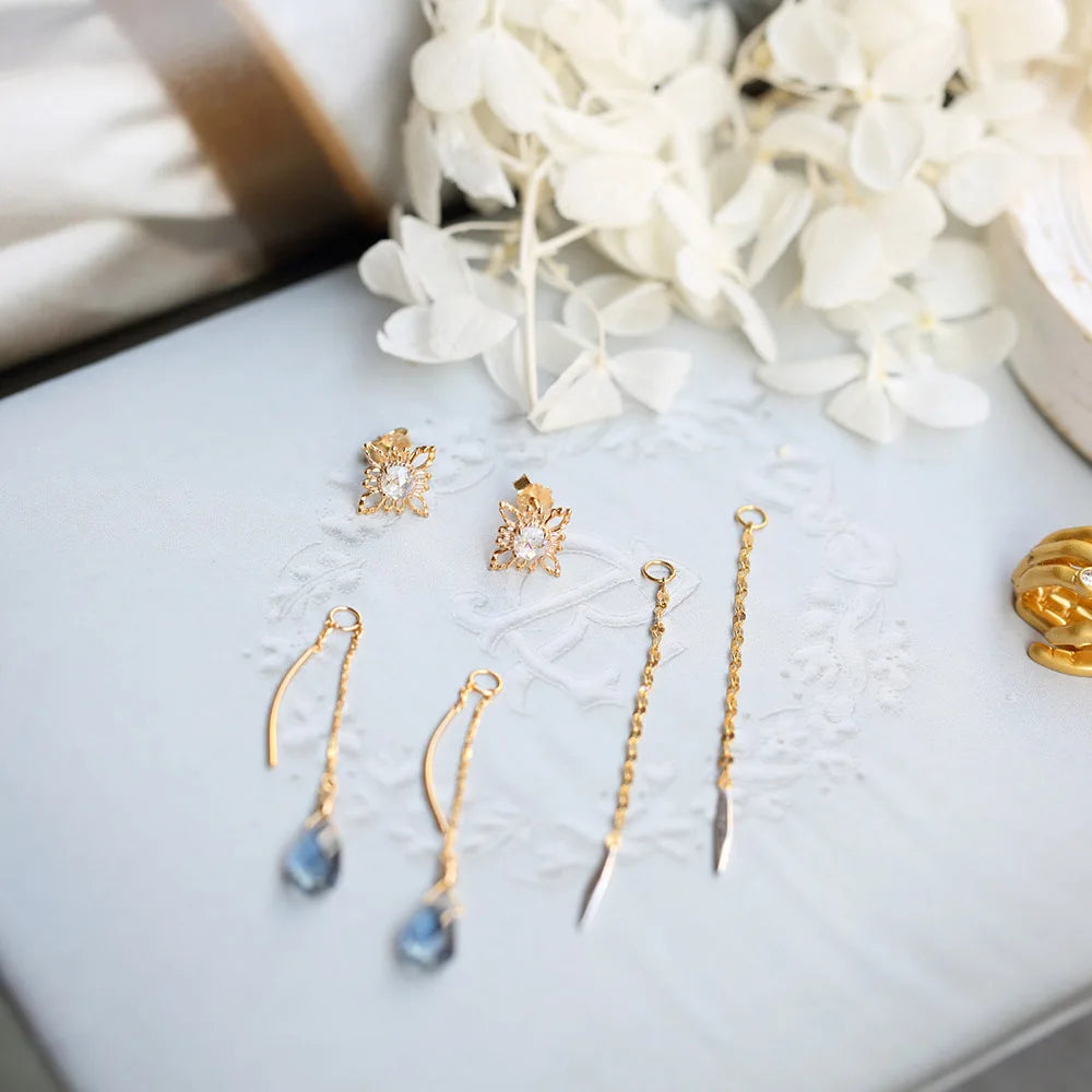 Vintage London Blue Drop Earrings – 14K Gold Plated Sterling Silver