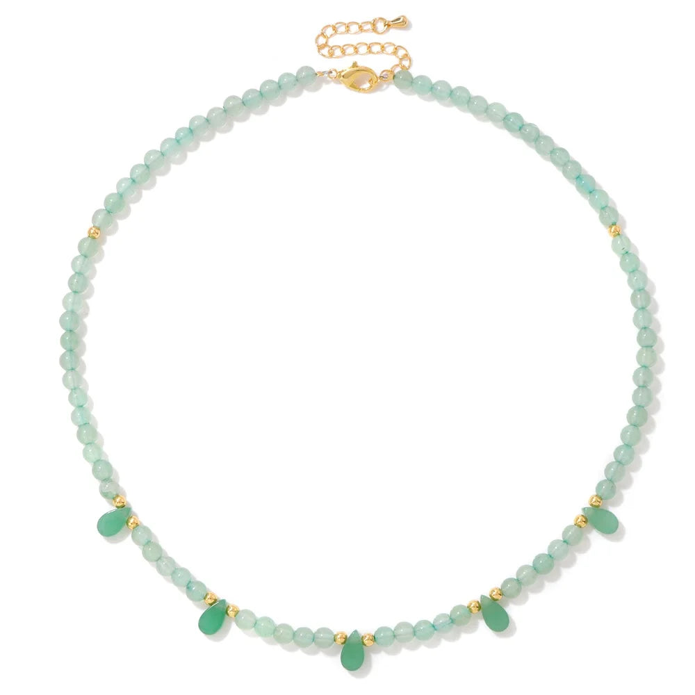 Harmony Stone Necklace – Green Aventurine & Amethyst Gemstone Choker