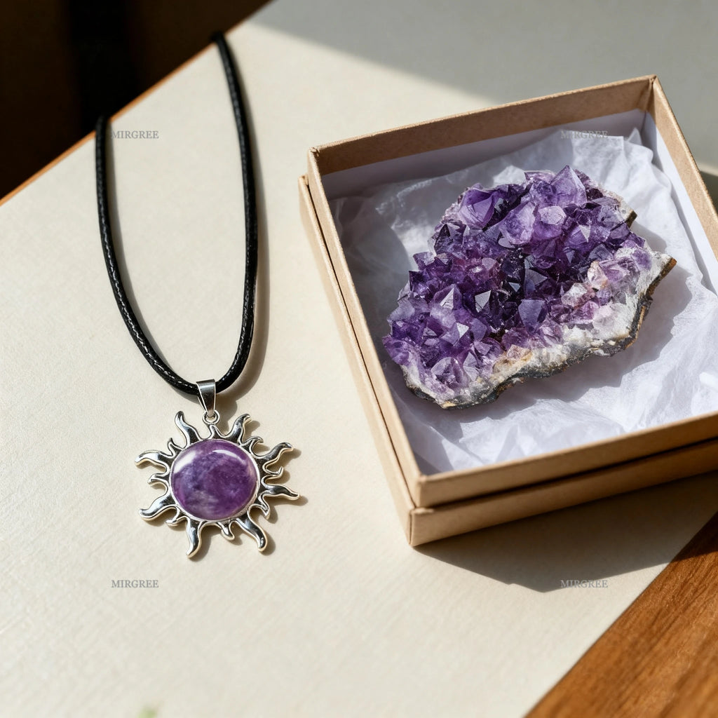 Amethyst Geode Necklace Set – Natural Crystal Collection
