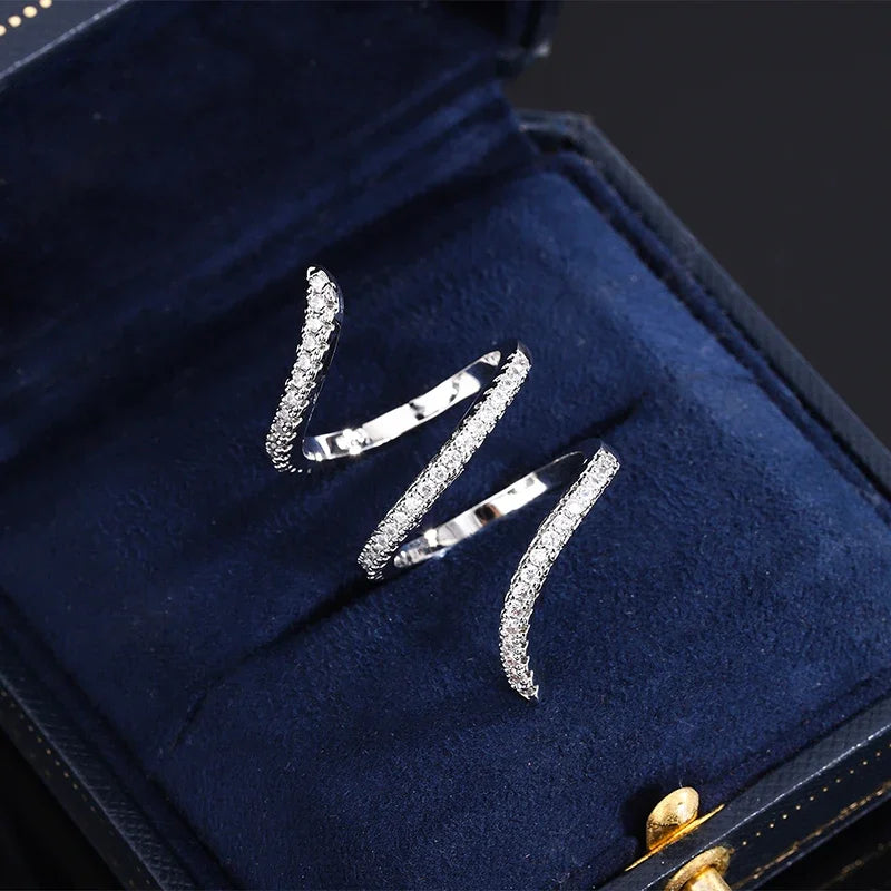 GeoLuxe – Irregular 925 Silver Zircon Ring
