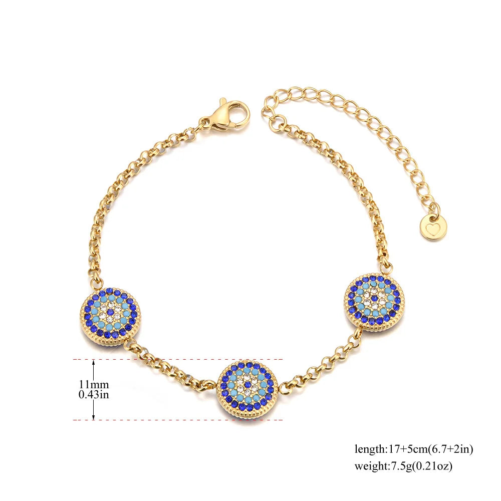 Classic Evil Eye Collection – 316L Stainless Steel Blue CZ Jewelry Set