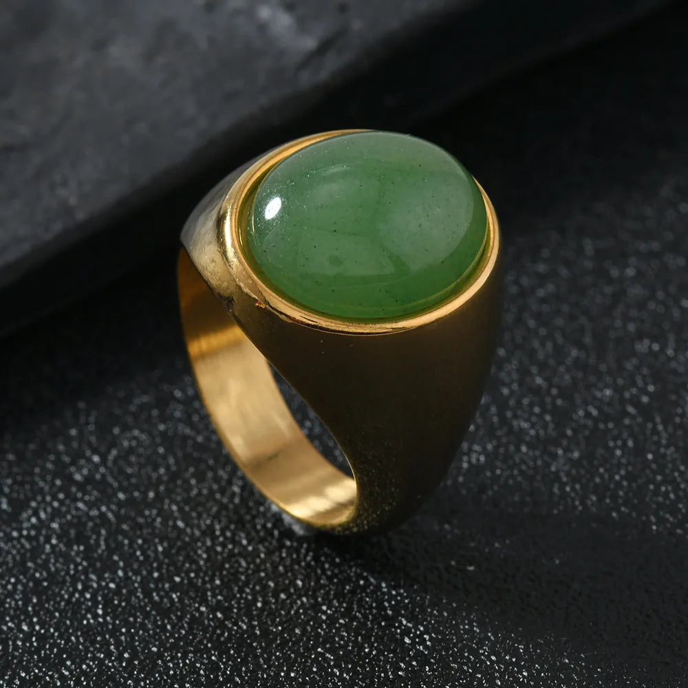 Titan Ember – Stainless Steel Tiger’s Eye Statement Ring