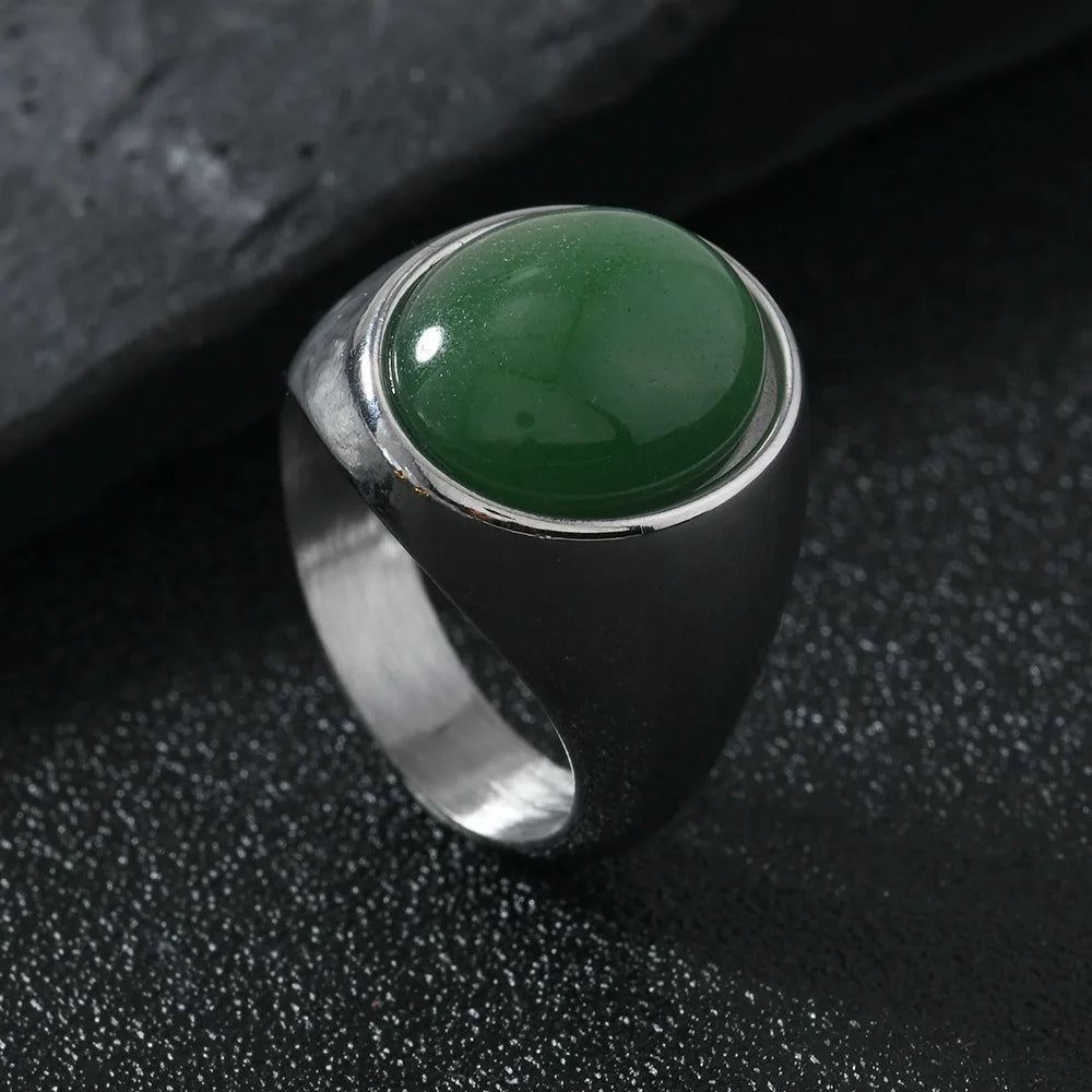 Titan Ember – Stainless Steel Tiger’s Eye Statement Ring