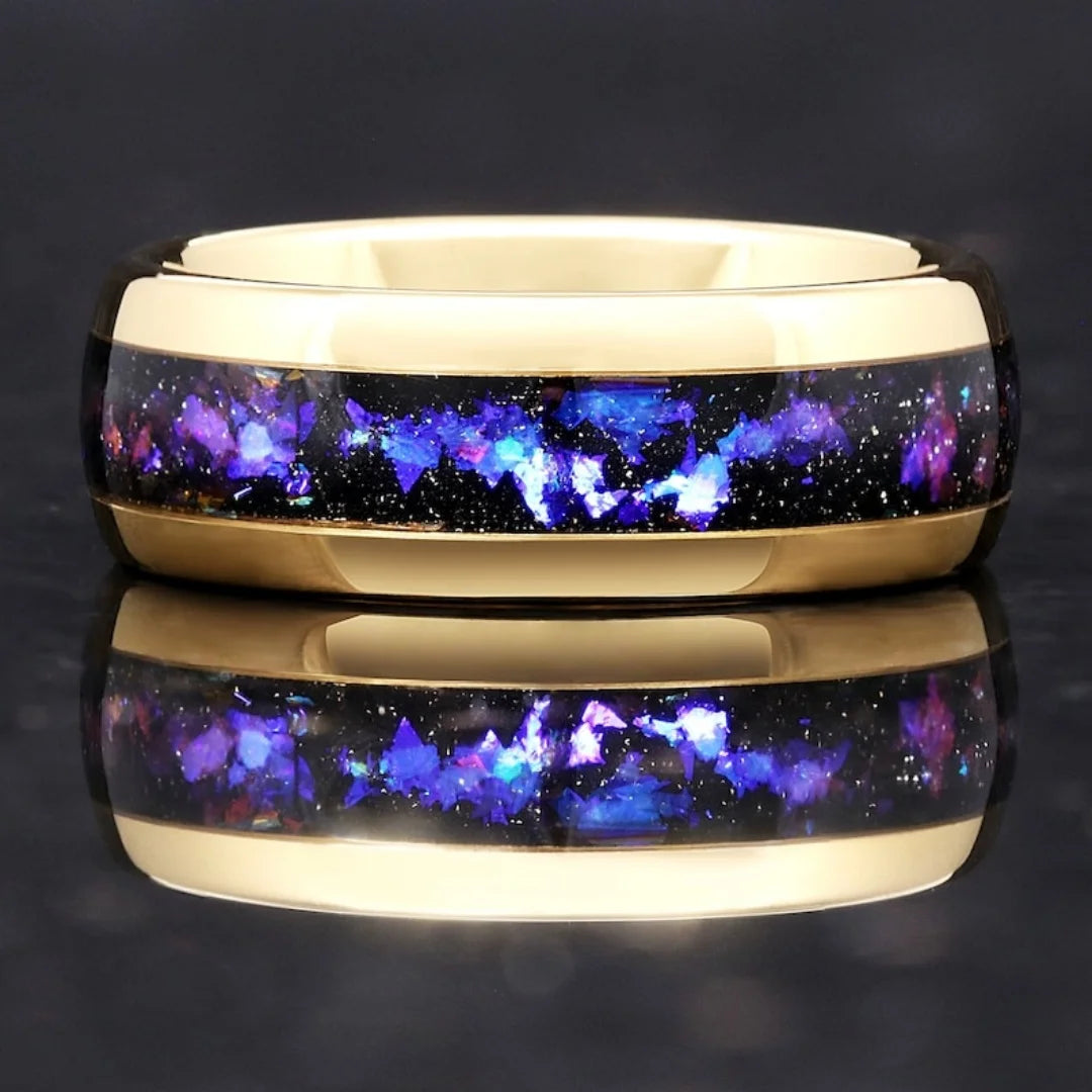 Rings Orion Nebula Forge #1 – Starry Tungsten Unisex Wedding Band