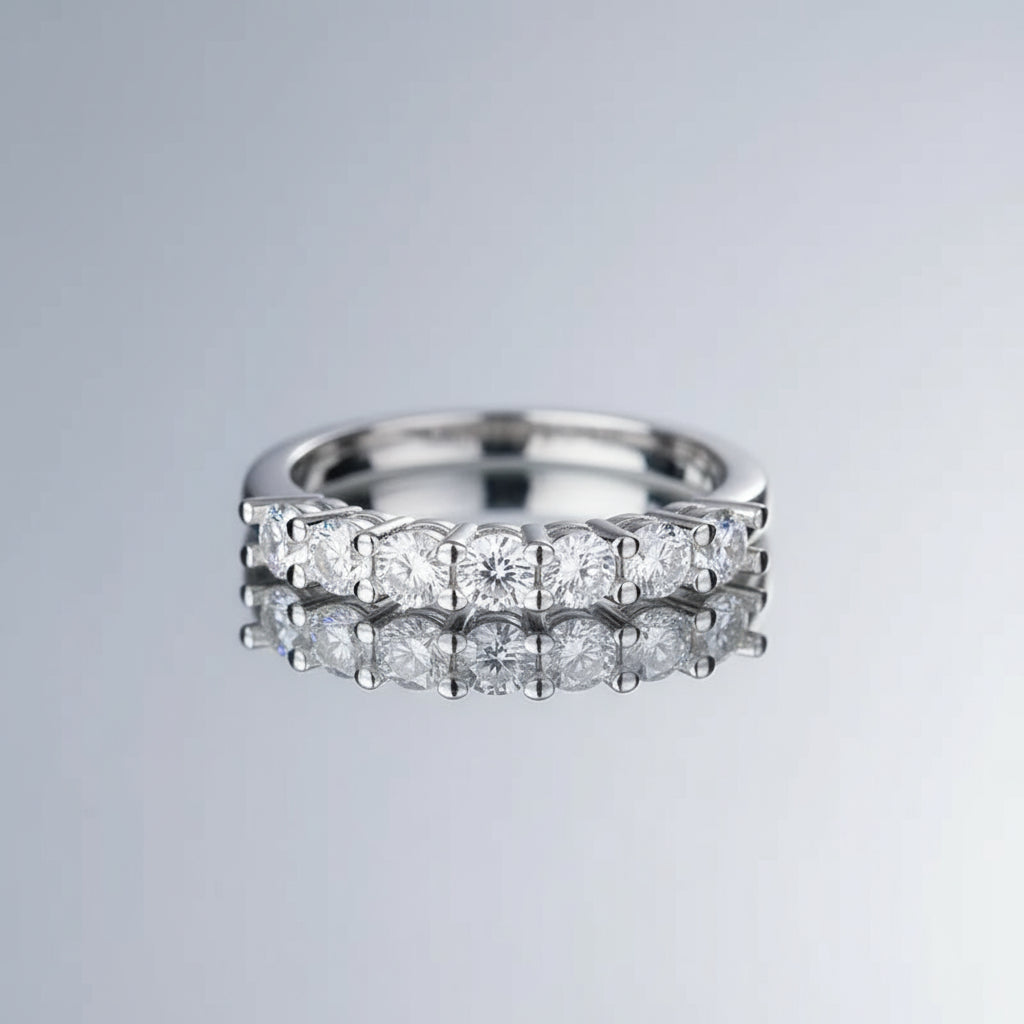 Aiternity Brilliance – Moissanite Wedding Band in 925 Sterling Silver