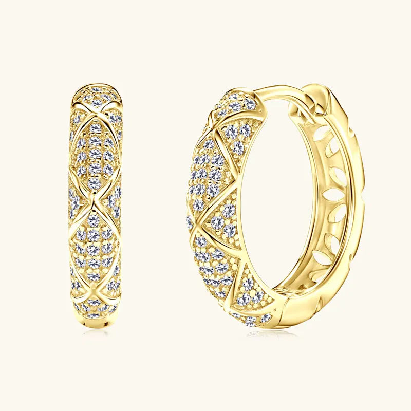 Certified Moissanite Hoop Earrings – 925 Sterling Silver Full Eternity Design