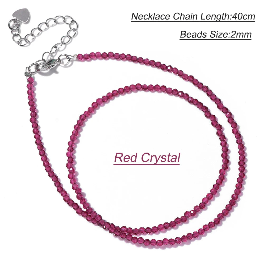 Black Spinel Beaded Necklace – 2mm Natural Stone Chain