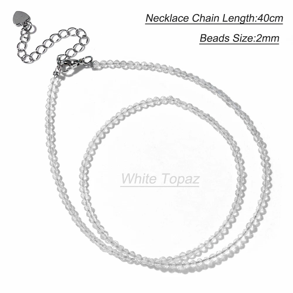 Black Spinel Beaded Necklace – 2mm Natural Stone Chain