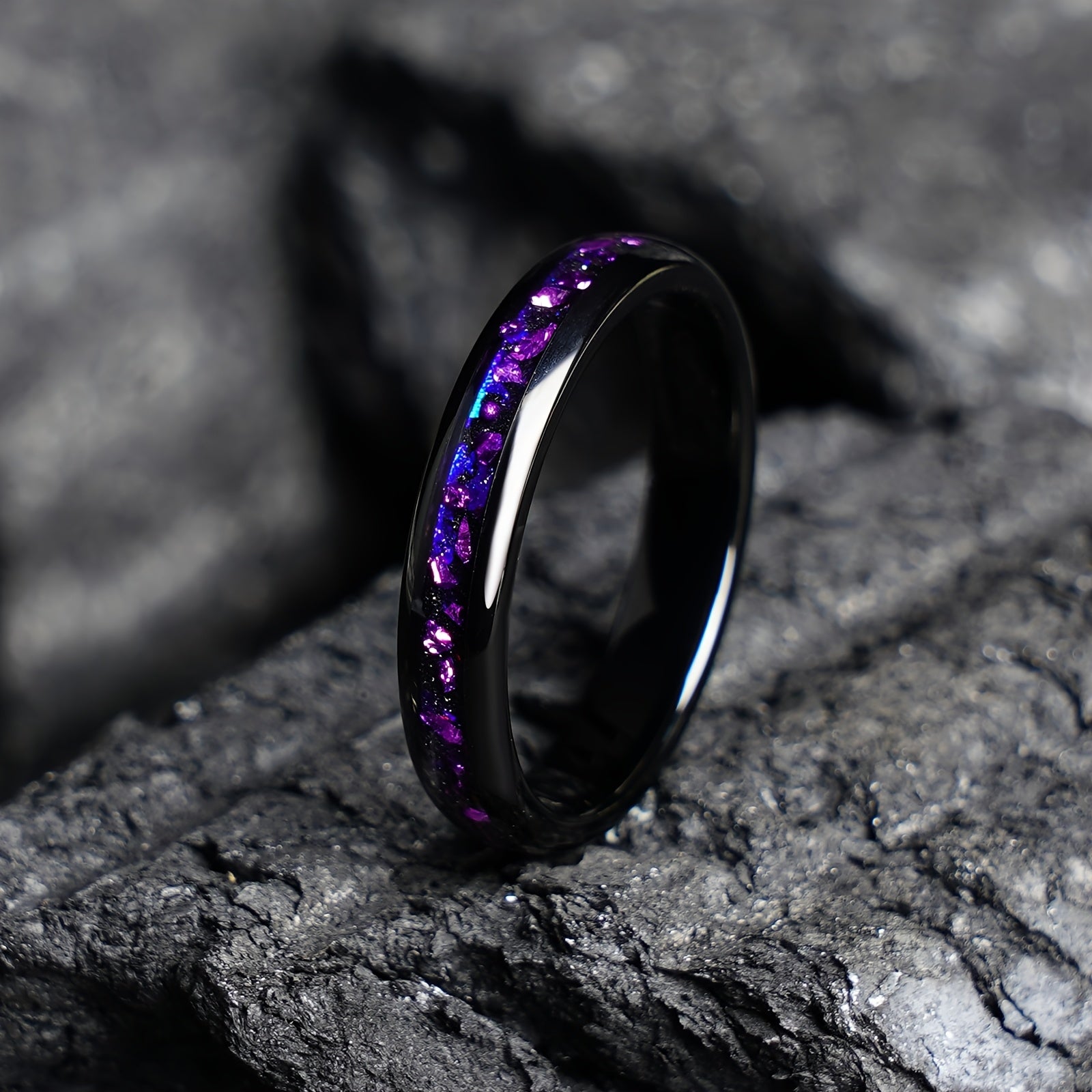 Ring Nebula Forge – Starry Tungsten Unisex Wedding Band